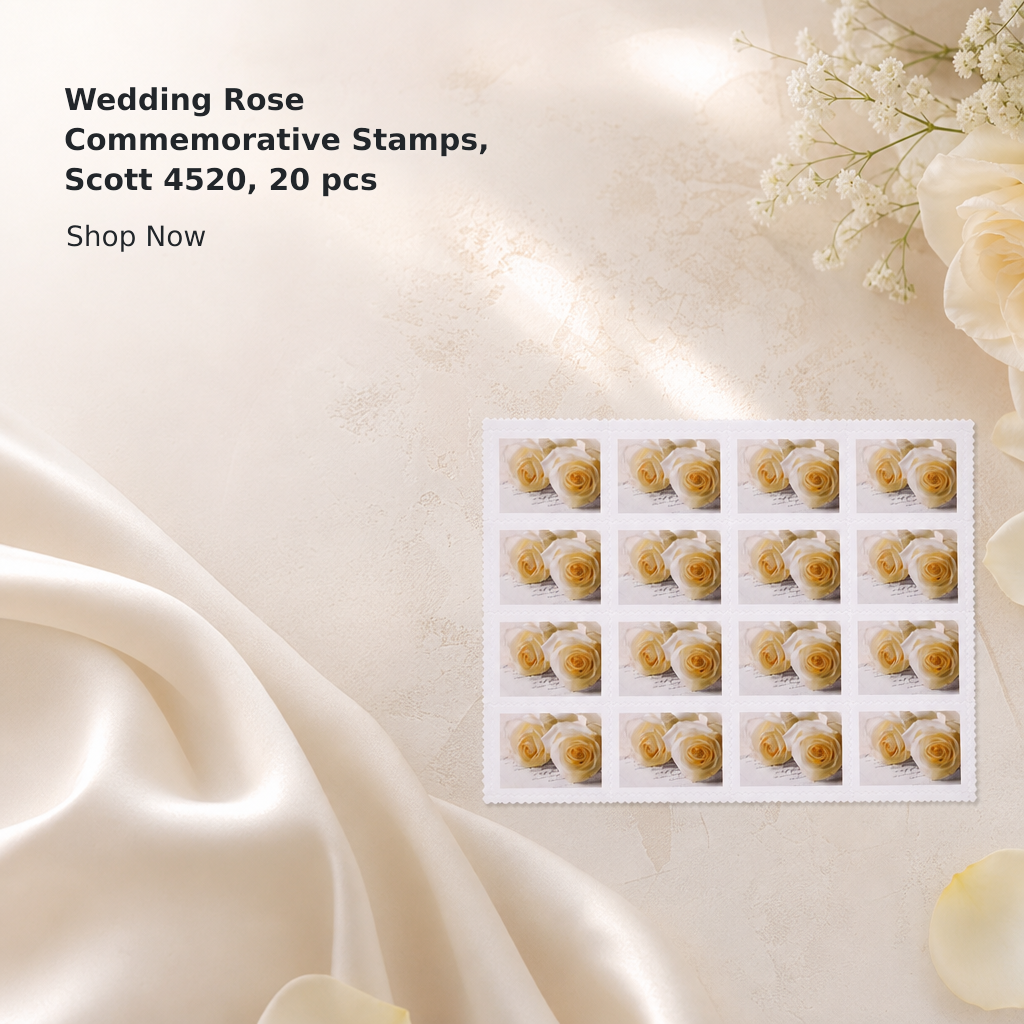 Wedding Roses Commemorative Stamp Sheet – Scott #4520, 20 Stamps