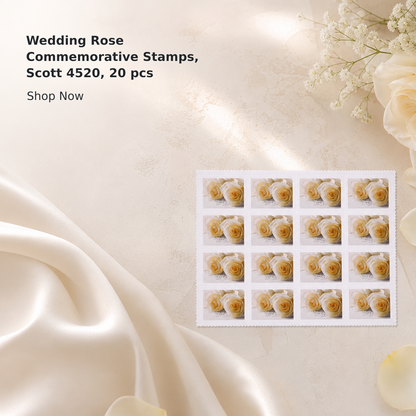 Wedding Roses Commemorative Stamp Sheet – Scott #4520, 20 Stamps