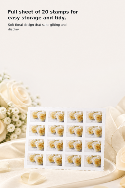 Wedding Roses Commemorative Stamp Sheet – Scott #4520, 20 Stamps